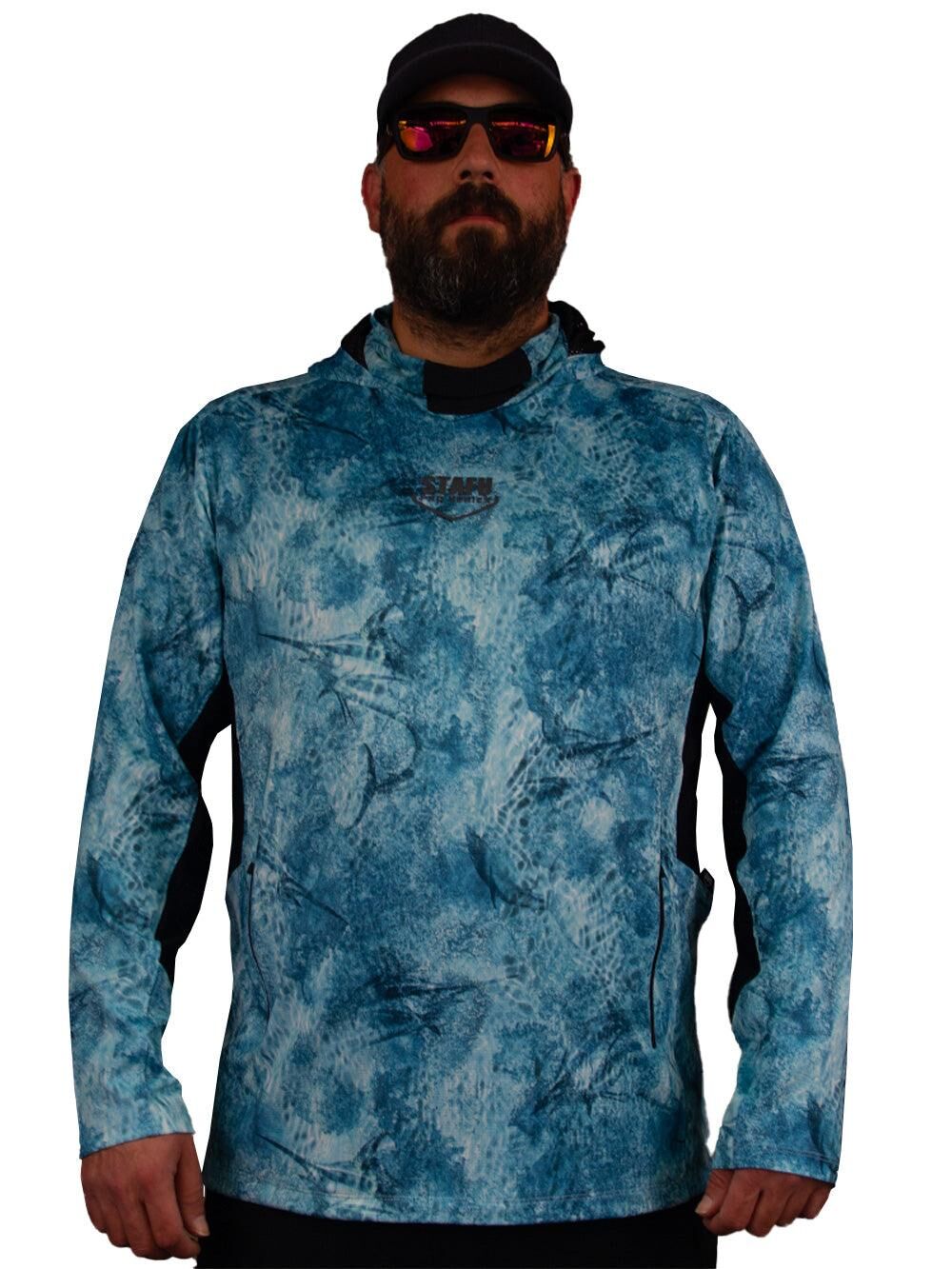 Argonaut Maskeli UV Korumalı Uzun Kollu Performans T-Shirt - Marlin Mania Mavi 3XL