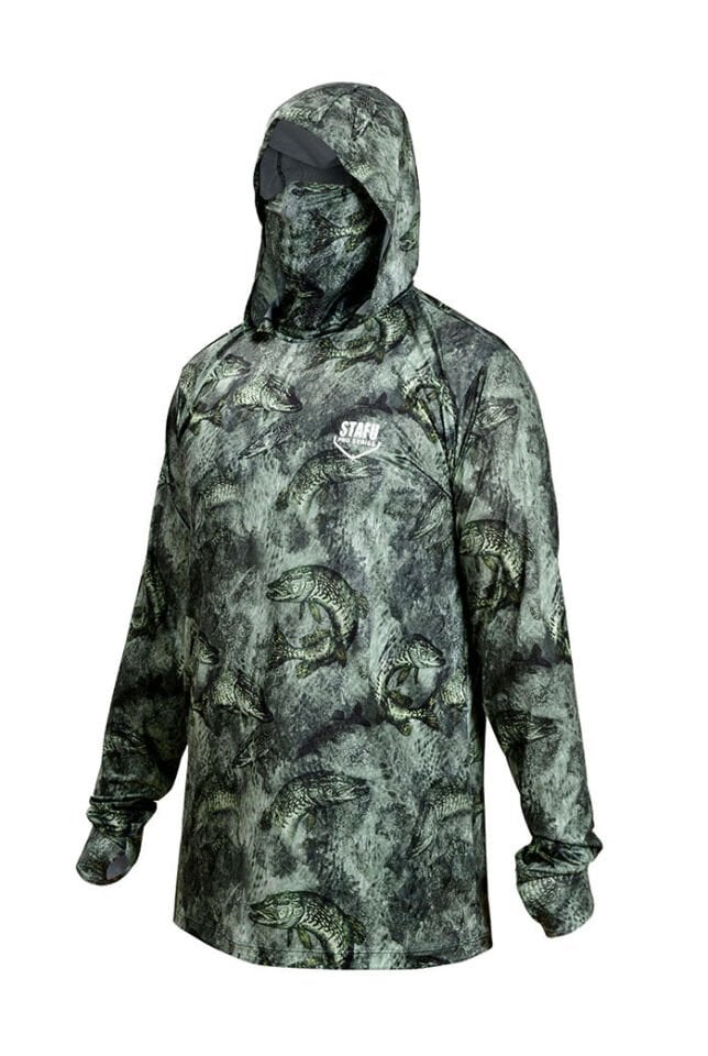 Stratos Kapüşonlu ve Maskeli UPF 40+ Performans T-Shirt - Predatory Green