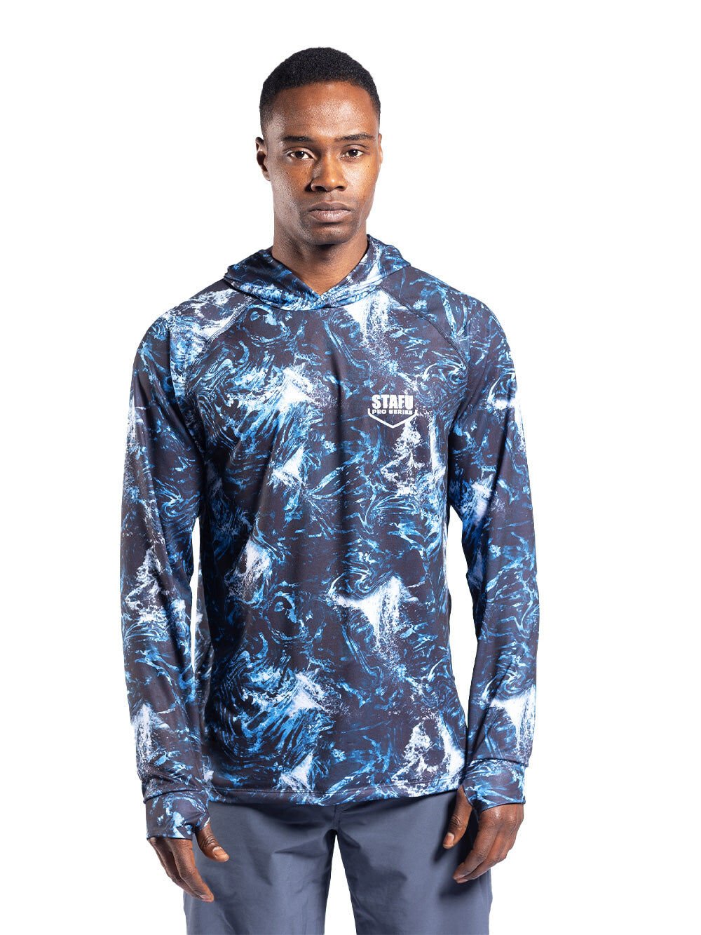 Tasman Kapüşonlu UV Korumalı Performans T-Shirt - Dark Storm