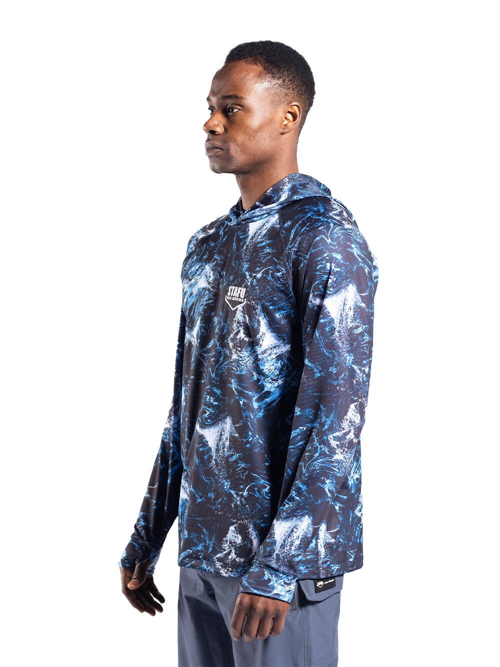 Tasman Kapüşonlu UV Korumalı Performans T-Shirt - Dark Storm