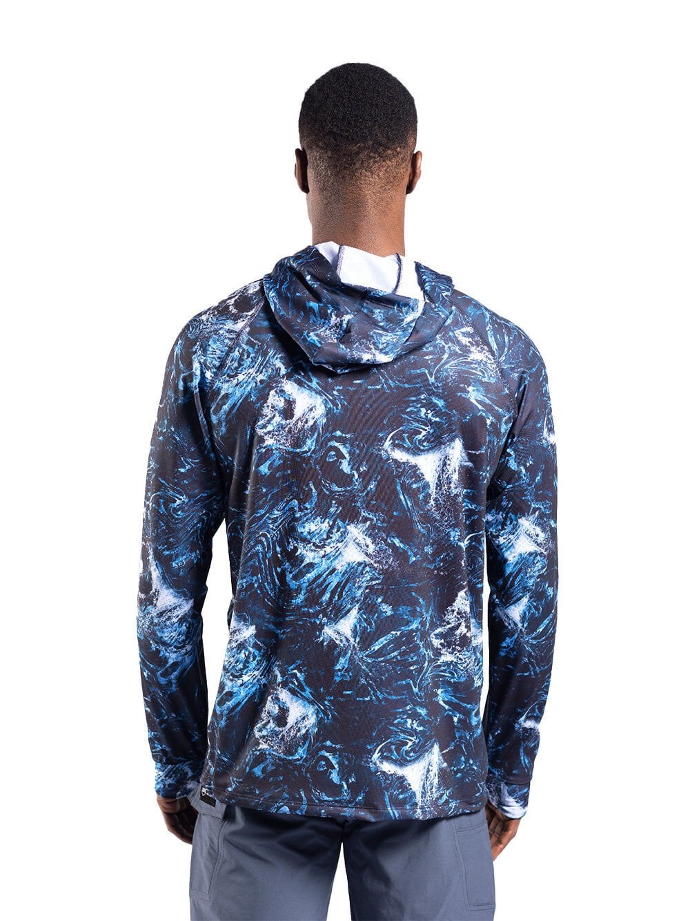 Tasman Kapüşonlu UV Korumalı Performans T-Shirt - Dark Storm