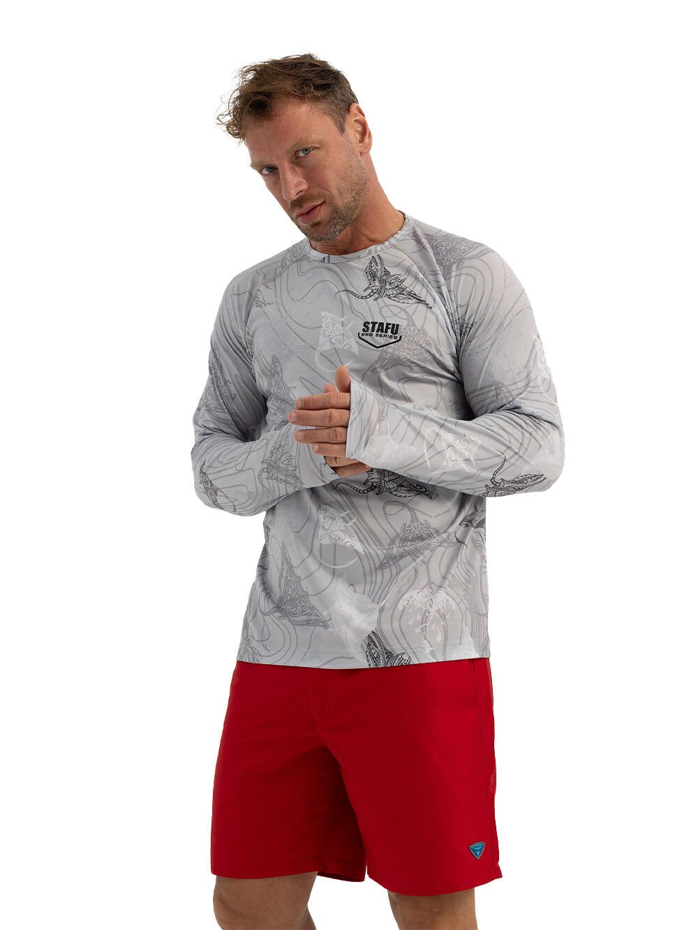 Tasman Yuvarlak Yaka UV Korumalı Performans T-shirt - Manta Gri