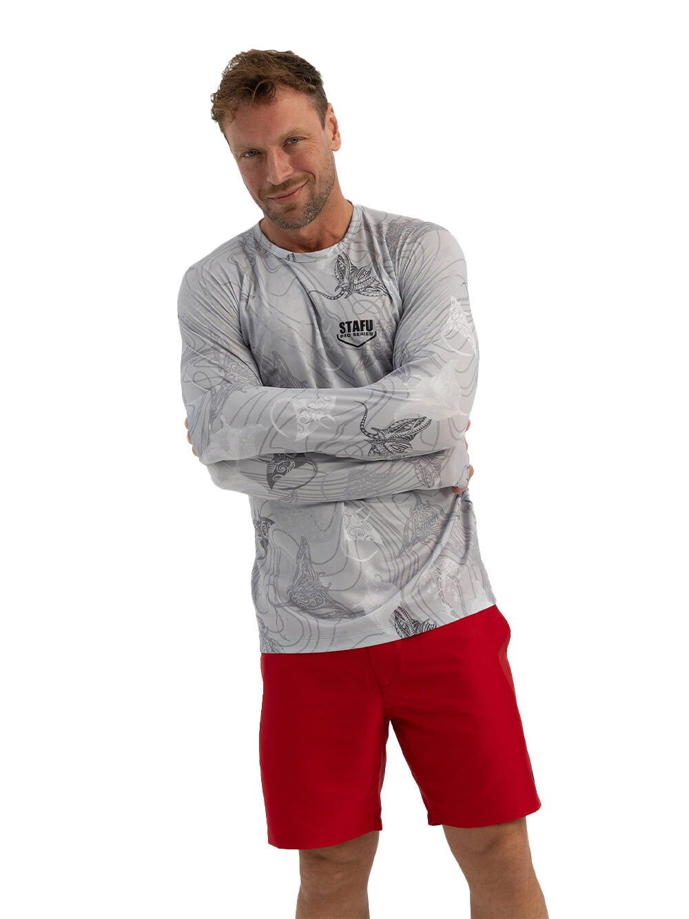 Tasman Yuvarlak Yaka UV Korumalı Performans T-shirt - Manta Gri