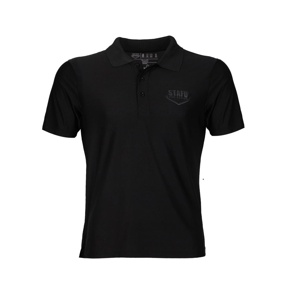 League UV Korumalı Performans Polo Yaka T-shirt - Black