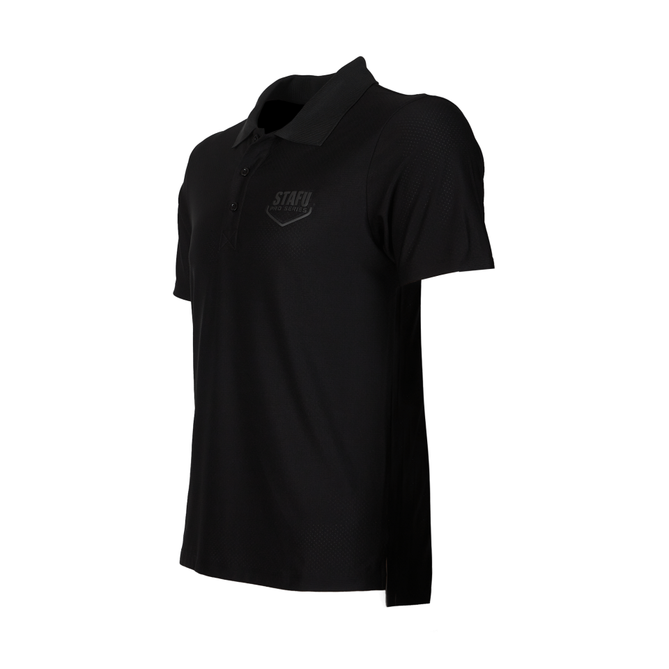 League UV Korumalı Performans Polo Yaka T-shirt - Black